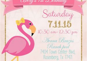 Free Flamingo Birthday Invitations Pink Flamingo Pool Party Birthday Invitation Printable File