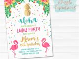 Free Flamingo Birthday Invitations Printable Gold Pineapple Flamingo Birthday Invitation