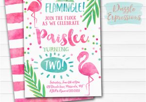 Free Flamingo Birthday Invitations Printable Watercolor Flamingo Birthday Invitation Luau