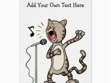 Free Funny Musical Birthday Cards Personalized Funny Singing Cat Greeting Cards Zazzle Com