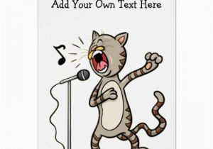 Free Funny Musical Birthday Cards Personalized Funny Singing Cat Greeting Cards Zazzle Com