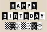 Free Happy Birthday Banner Printable Black and White Birthday Pennant Banner Felt Die Cut Letters and Cardstock