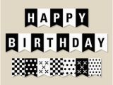 Free Happy Birthday Banner Printable Black and White Birthday Pennant Banner Felt Die Cut Letters and Cardstock