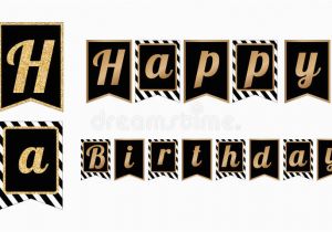 Free Happy Birthday Banner Printable Black and White Happy Birthday Party Banners Flags with Stripes Pattern