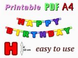 Free Happy Birthday Banner Printable Pdf Items Similar to Printable Happy Birthday Banner Pdf A4