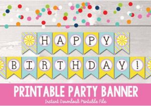Free Happy Birthday Banner Printable Pdf Sunshine Happy Birthday Banner Instant Download Printable