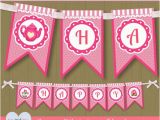 Free Happy Birthday Banner Printable Pdf Tea Party Banner Instant Download Printable Tea theme