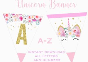 Free Happy Birthday Banner Printable Unicorn Unicorn Banner Unicorn Instant Download Banner Unicorn