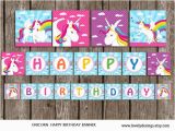 Free Happy Birthday Banner Printable Unicorn Unicorn Rainbow Banner Instant Download Unicorn Birthday