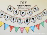 Free Happy Birthday Banner to Print A Mickey and Minnie Mouse Party Free Printable Happy