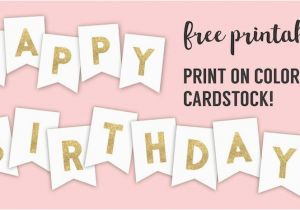 Free Happy Birthday Banner to Print Happy Birthday Banner Printable Template Paper Trail Design