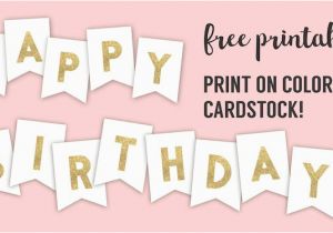 Free Happy Birthday Banner to Print Happy Birthday Banner Printable Template Paper Trail Design