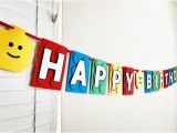 Free Lego Happy Birthday Banner Building Brick theme Birthday Banner Building Blocks Party