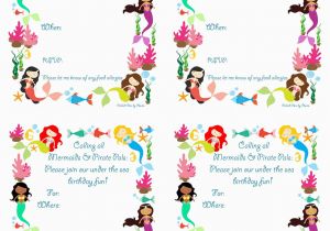 Free Mermaid Birthday Invitations Free Printable Mermaid Birthday Party Invitations