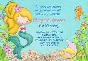 Free Mermaid Birthday Invitations Mermaid Birthday Party Invitations Bagvania Free