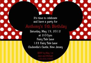 Free Mickey Mouse Birthday Invitations Birthday Invitation Mickey Mouse Birthday Invitations