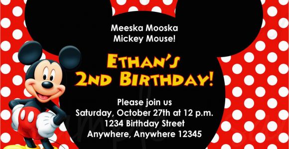 Free Mickey Mouse Birthday Invitations Mickey Mouse Birthday Invitation