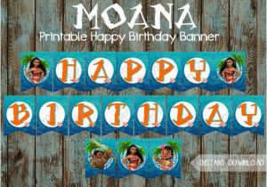 Free Moana Happy Birthday Banner Moana Banner Moana Happy Birthday Banner Moana Printable