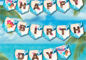 Free Moana Happy Birthday Banner Moana Banner Moana Party Banner Moana Printable Por Lythiumart