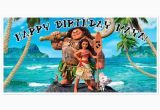 Free Moana Happy Birthday Banner Moana Birthday Banner Personalized Party Backdrop Ebay