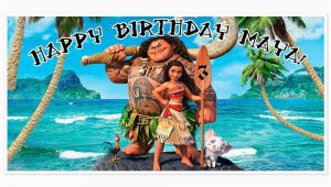 Free Moana Happy Birthday Banner Moana Birthday Banner Personalized Party Backdrop Ebay