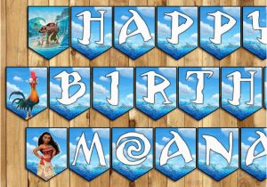 Free Moana Happy Birthday Banner Moana Inspired Birthday Banner Moana Birthday by