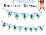 Free Moana Happy Birthday Banner Moana Party Printables Printable Banner Party Decoration