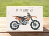 Free Motorcycle Birthday Cards Motorcycle Birthday Card Ktm 125sx Dirt Bike A6 6
