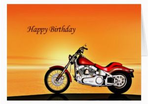 Free Motorcycle Birthday Cards Motorcycle Sunset Birthday Card Zazzle