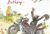 Free Motorcycle Birthday Cards Quentin Blake Motorbiker Happy Birthday Greeting Card