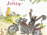 Free Motorcycle Birthday Cards Quentin Blake Motorbiker Happy Birthday Greeting Card