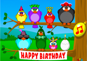 Free Musical Birthday Cards by Email Singing Birds Birthday Send Free Ecards From 123cards Com