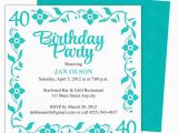 Free Online 40th Birthday Invitation Templates Border 40th Birthday Party Invitation Templates Shown Here