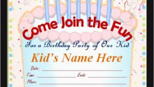 Free Online Kids Birthday Invitations 50 Printable Birthday Invitation Templates Sample Templates