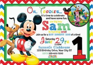 Free Online Mickey Mouse Birthday Invitations Mickey Mouse 1st Birthday Invitations Drevio Invitations