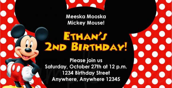 Free Online Mickey Mouse Birthday Invitations Mickey Mouse Birthday Invitation