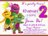 Free Personalized Barney Birthday Invitations Barney Birthday Invitations Best Party Ideas