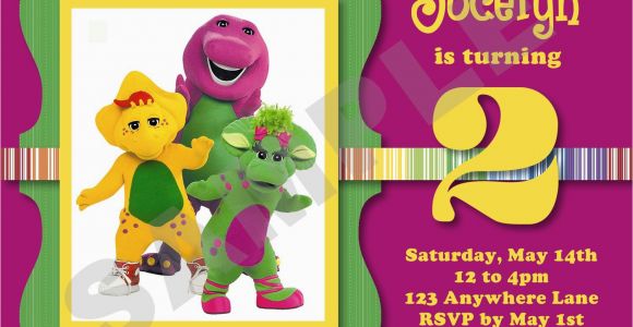 Free Personalized Barney Birthday Invitations Barney Birthday Invitations Best Party Ideas