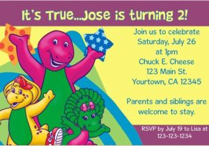 Free Personalized Barney Birthday Invitations Barney Invitations Personalized Party Invites