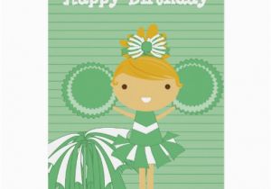 Free Personalized Birthday Cards with Photos Cheerleader In Green Personalized Birthday Cards Zazzle