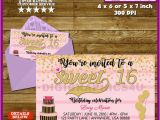 Free Printable 16th Birthday Invitations Sweet 16 Sixteen 16th Birthday Party Invitation