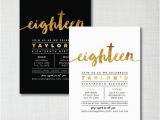 Free Printable 18th Birthday Invitations Modern Gold Foil 18th Birthday Printable Digital