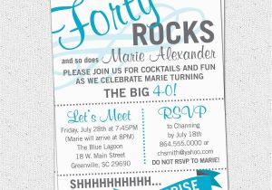 Free Printable 40th Birthday Party Invitation Templates Printable forty Rocks Birthday Party Bash Invitation