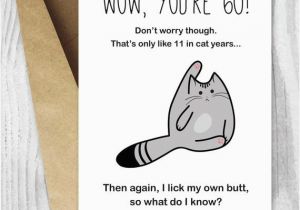 Free Printable 60th Birthday Cards 60th Birthday Card Printable Birthday Card Funny Cat