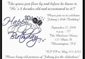 Free Printable 80th Birthday Invitations Templates 80th Birthday Invitation Templates Printable