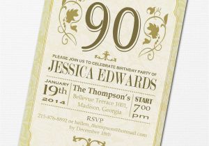 Free Printable 90th Birthday Invitations 90th Birthday Party Invitations Party Invitations Templates