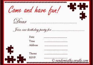 Free Printable Adult Birthday Invitations Free Printable Birthday Invitations Random Talks