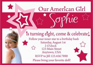 Free Printable American Girl Birthday Cards American Girl Birthday Invitation Invitations American