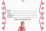 Free Printable American Girl Birthday Cards American Girl Party Invitations American Girl Ideas