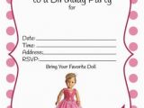 Free Printable American Girl Birthday Cards American Girl Party Invitations American Girl Ideas